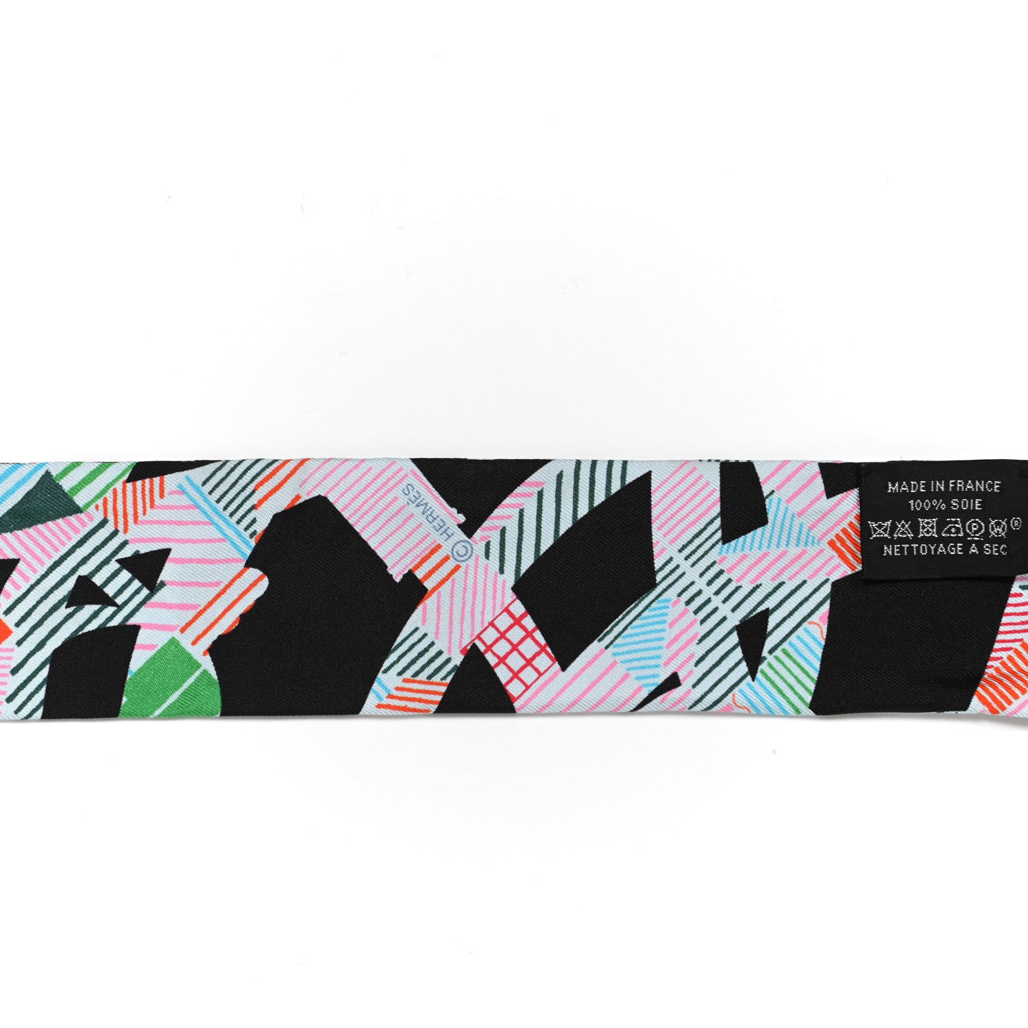Hermes Silk Cavalcadour Morning Twilly Black Rouge Vert 4 of 5