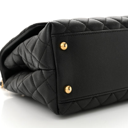 Chanel Caviar Quilted Small Coco Handle Flap Black 9 of 10