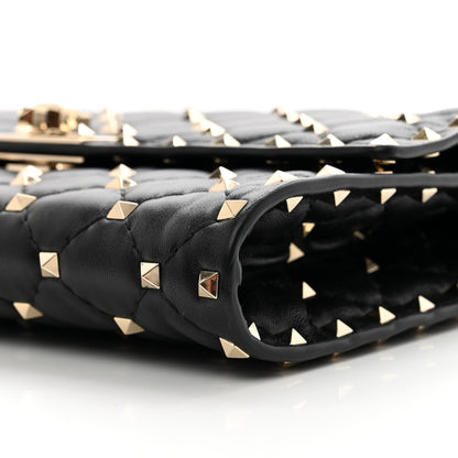 Valentino Garavani Nappa Rockstud Spike Wallet on Chain Black 9 of 10