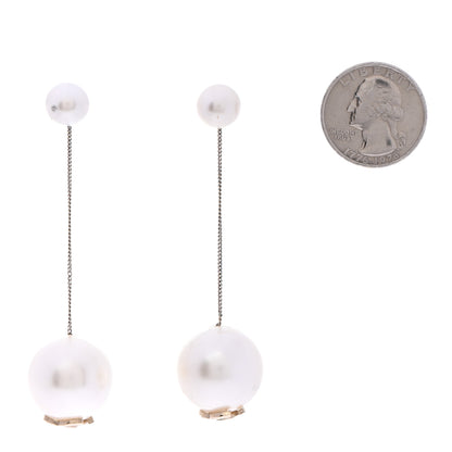 Chanel Pearl CC Chain Drop Earrings Gold 2 of 6