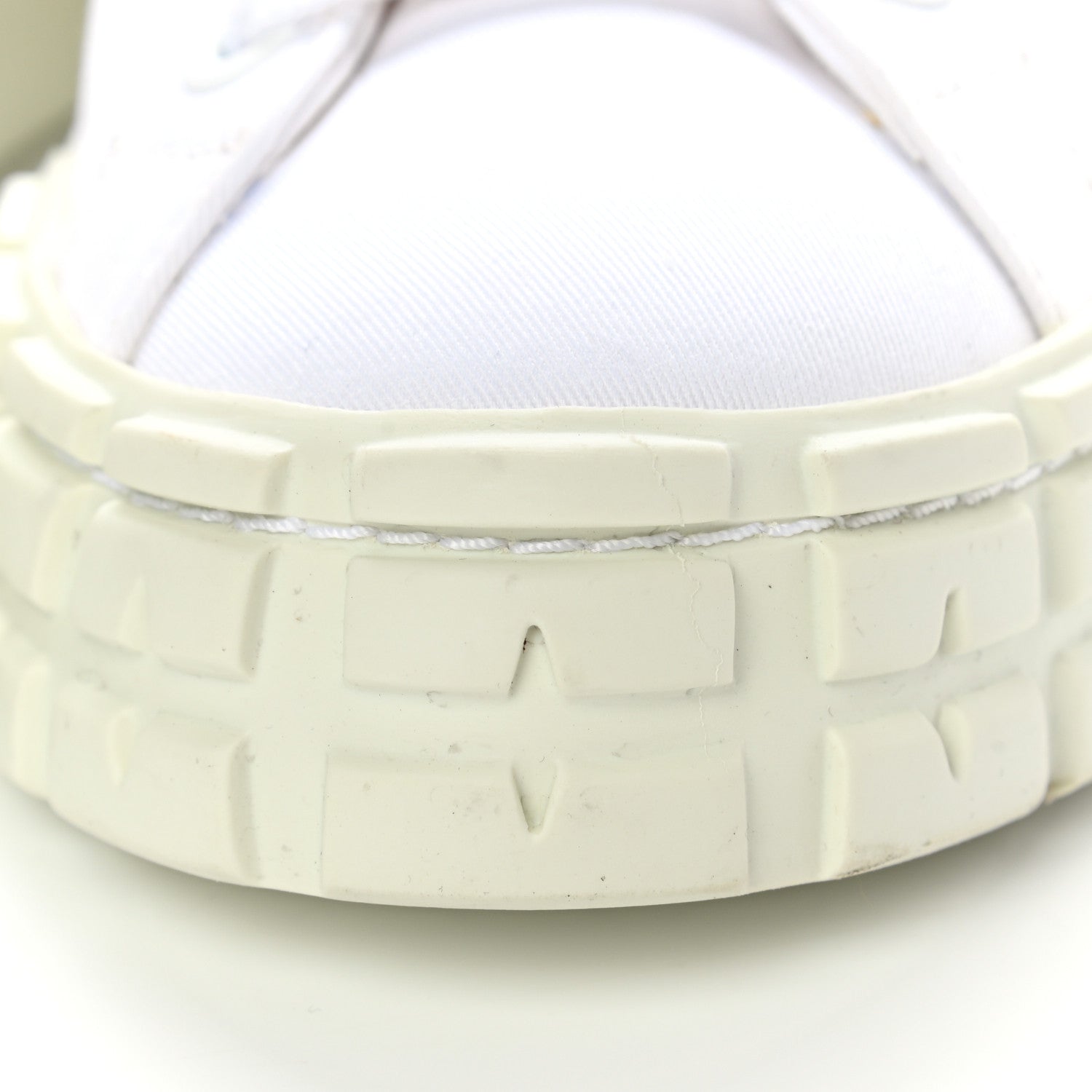 Prada Gabardine Triangle Logo Wheel 35mm Sneakers 38 White 4 of 11