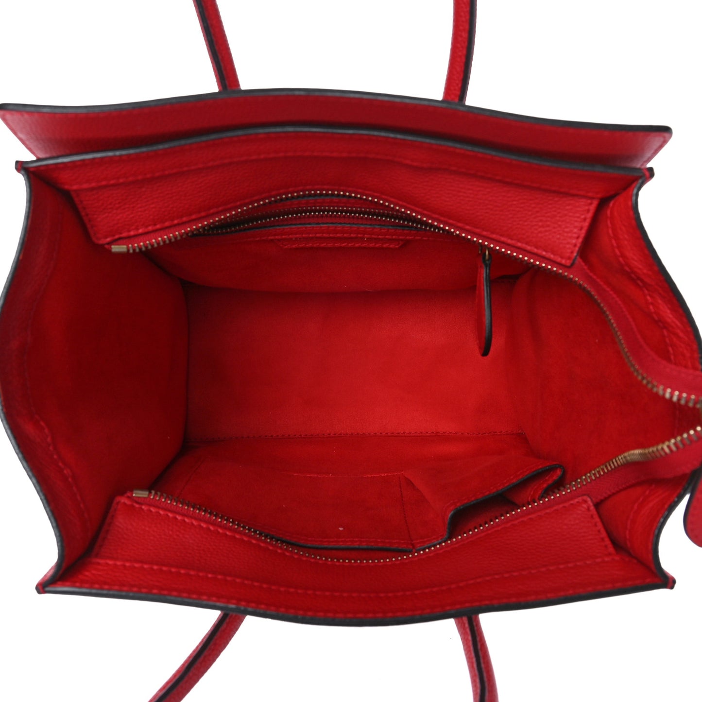 Drummed Calfskin Micro Luggage Coquelicot