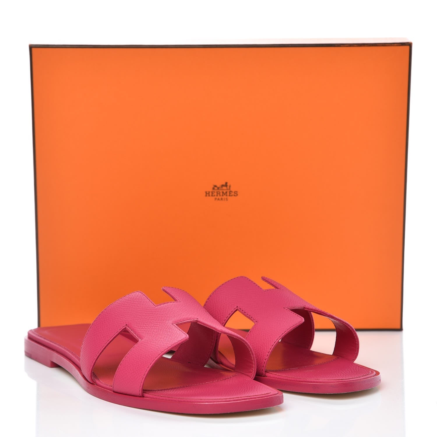Hermes Epsom Oran Sandals 40.5 Rouge Azalee 10 of 10