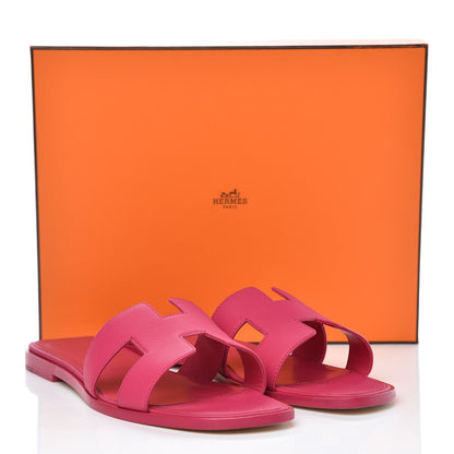 Hermes Epsom Oran Sandals 40.5 Rouge Azalee 10 of 10