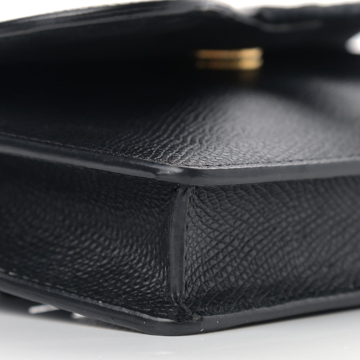 Grained Calfskin Saddle Belt Bag Black