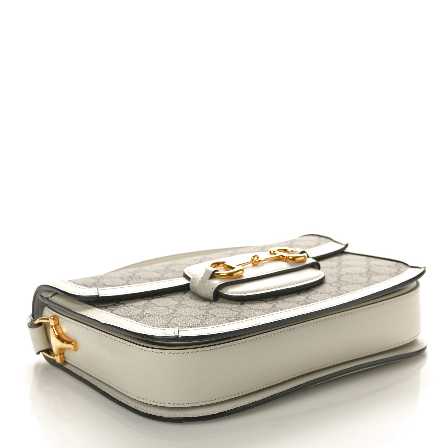 Gucci GG Supreme Monogram Horsebit 1955 Shoulder Bag Beige Mystic White 4 of 10