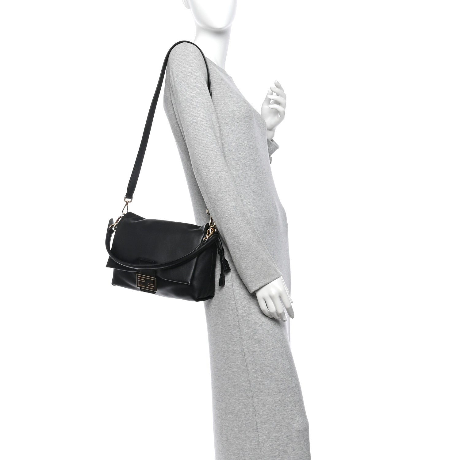 Fendi Nappa Medium Mamma Baguette Black 2 of 10