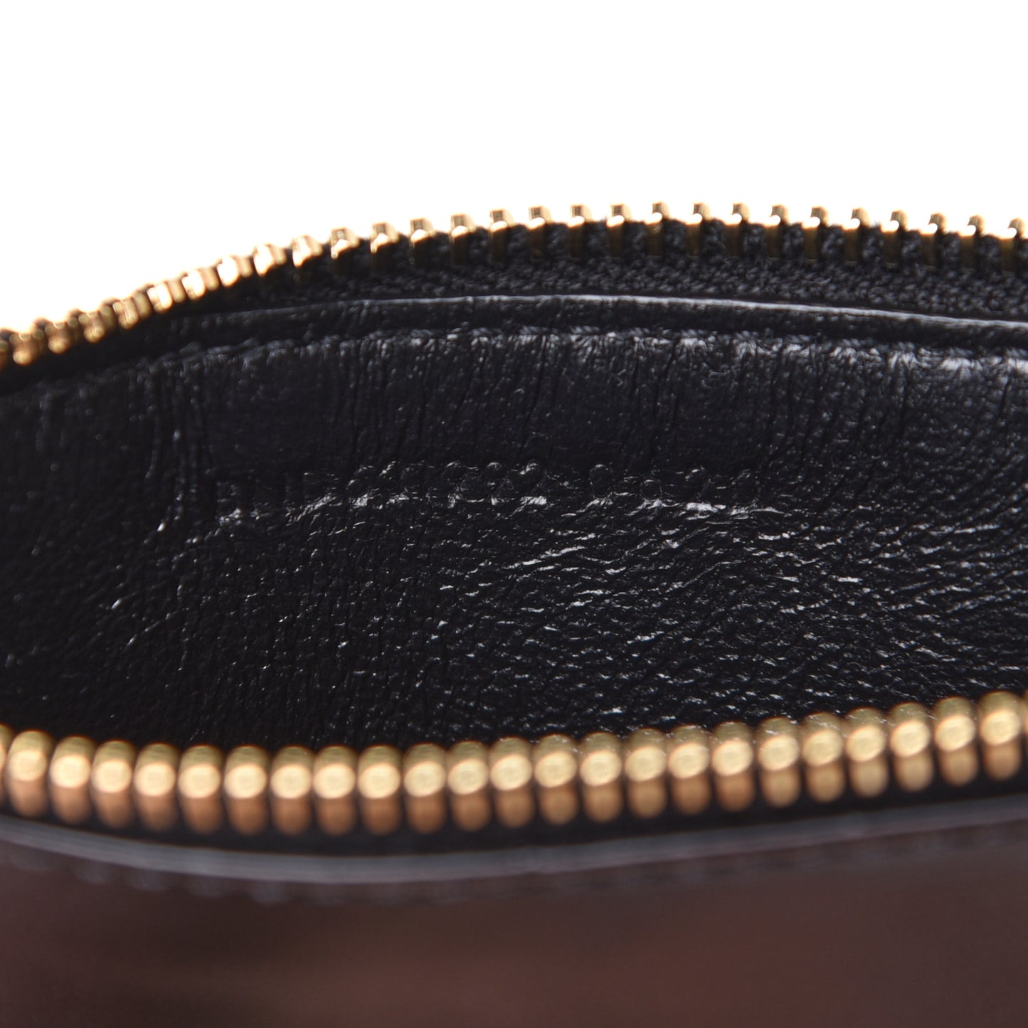 Calfskin 5 Fragments Zip Pouch Card Holder Black