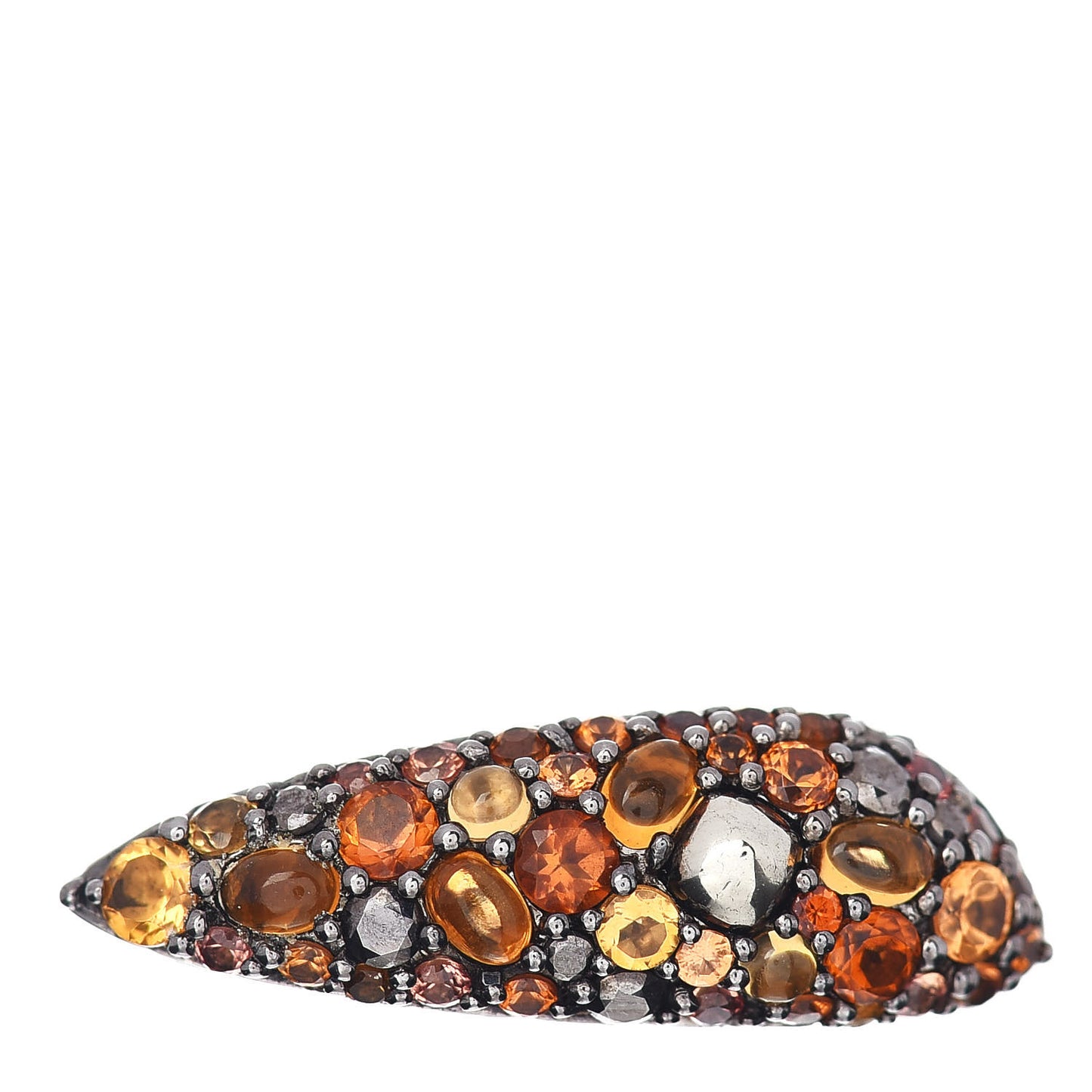 Sterling Silver Garnet Citrine Sapphire Pyrite Marcasite Classic Chain Lava Ring 54 6.75