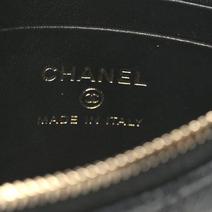 Chanel Shiny Crumbled Lambskin Quilted Round Small CC Hobo Black 5 of 8