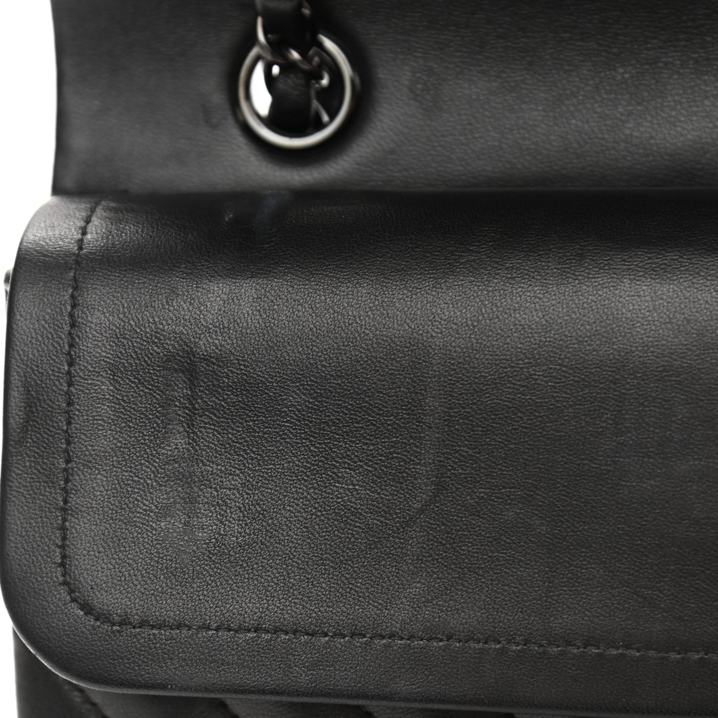Lambskin Chevron Quilted Medium Double Flap So Black