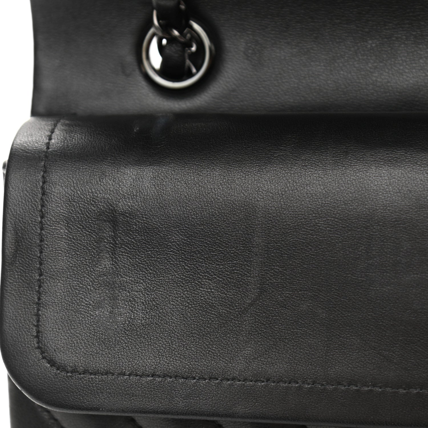 Chanel Lambskin Chevron Quilted Medium Double Flap So Black 13 of 15