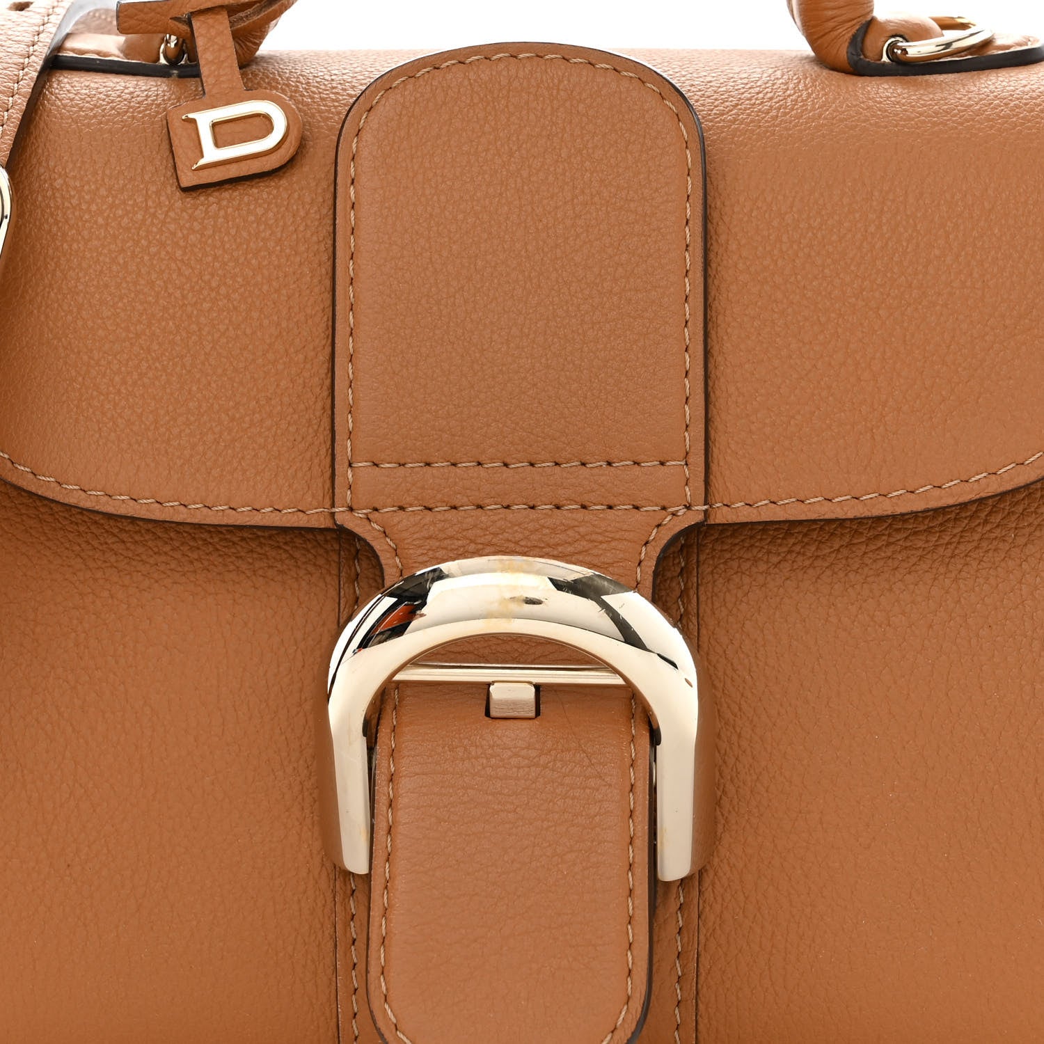 Delvaux Grained Calfskin Mini Brillant Satchel Natural 9 of 12