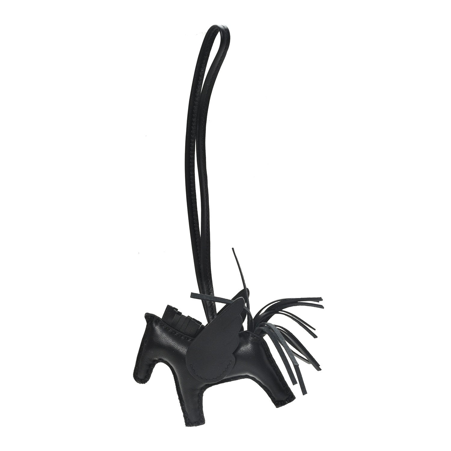 Hermes Milo Lambskin Grigri Rodeo Pegase Horse Bag Charm PM So Black 1 of 5