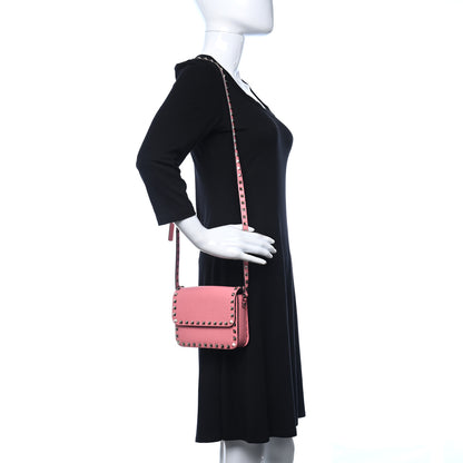Valentino Garavani Pebbled Calfskin Rockstud Flap Crossbody Bag Paradise Rose 2 of 8