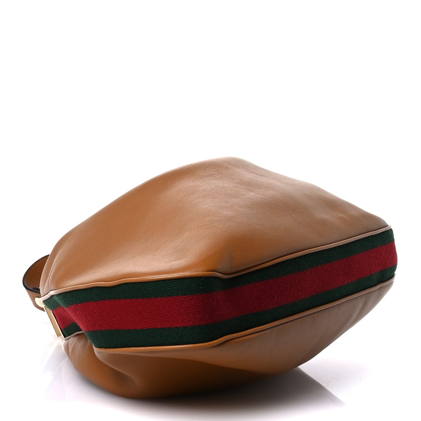 Aria Calfskin Web Large Attache Shoulder Bag Dark Orange