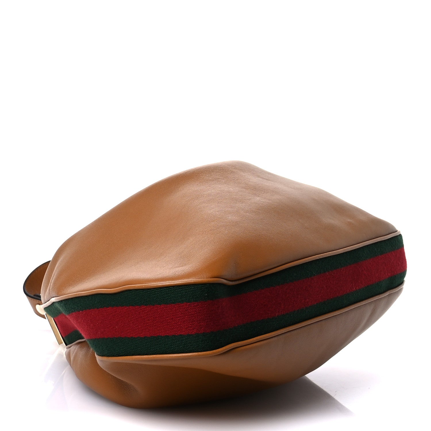 Gucci Aria Calfskin Web Large Attache Shoulder Bag Dark Orange 4 of 10