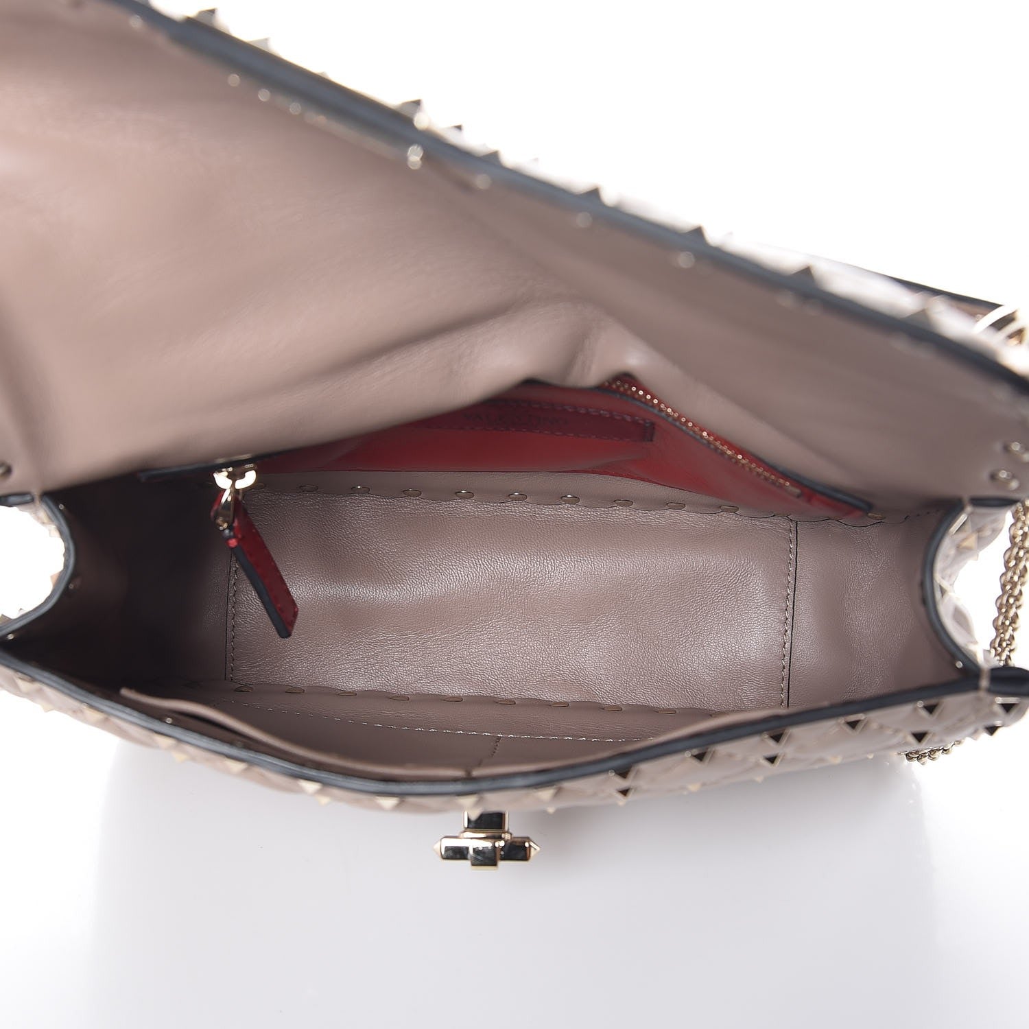 Valentino Garavani Lambskin Medium Rockstud Spike Shoulder Bag Poudre 5 of 7