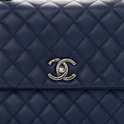 Chanel Caviar Lizard Quilted Medium Coco Handle Flap Blue 8 of 11