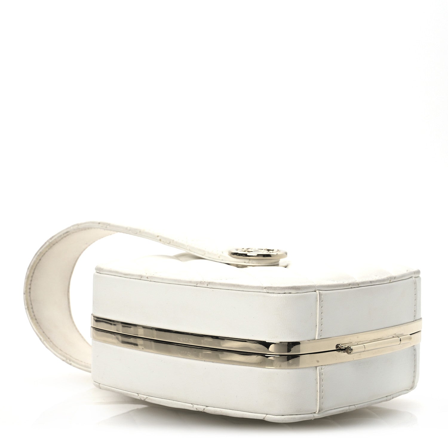 Chanel Lambskin Minaudiere Vanity With Handle White 4 of 16