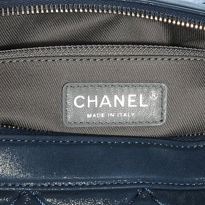 Chanel Quilted Iridescent Calfskin Relax CC Bowler Navy Blue 6 of 7