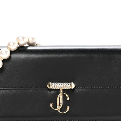 Jimmy Choo Box Calfskin Varenne Pearl Avenue Chain Clutch Black 7 of 9