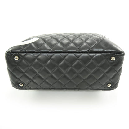 Chanel Calfskin Quilted Large Cambon Bowler White Black 4 of 10