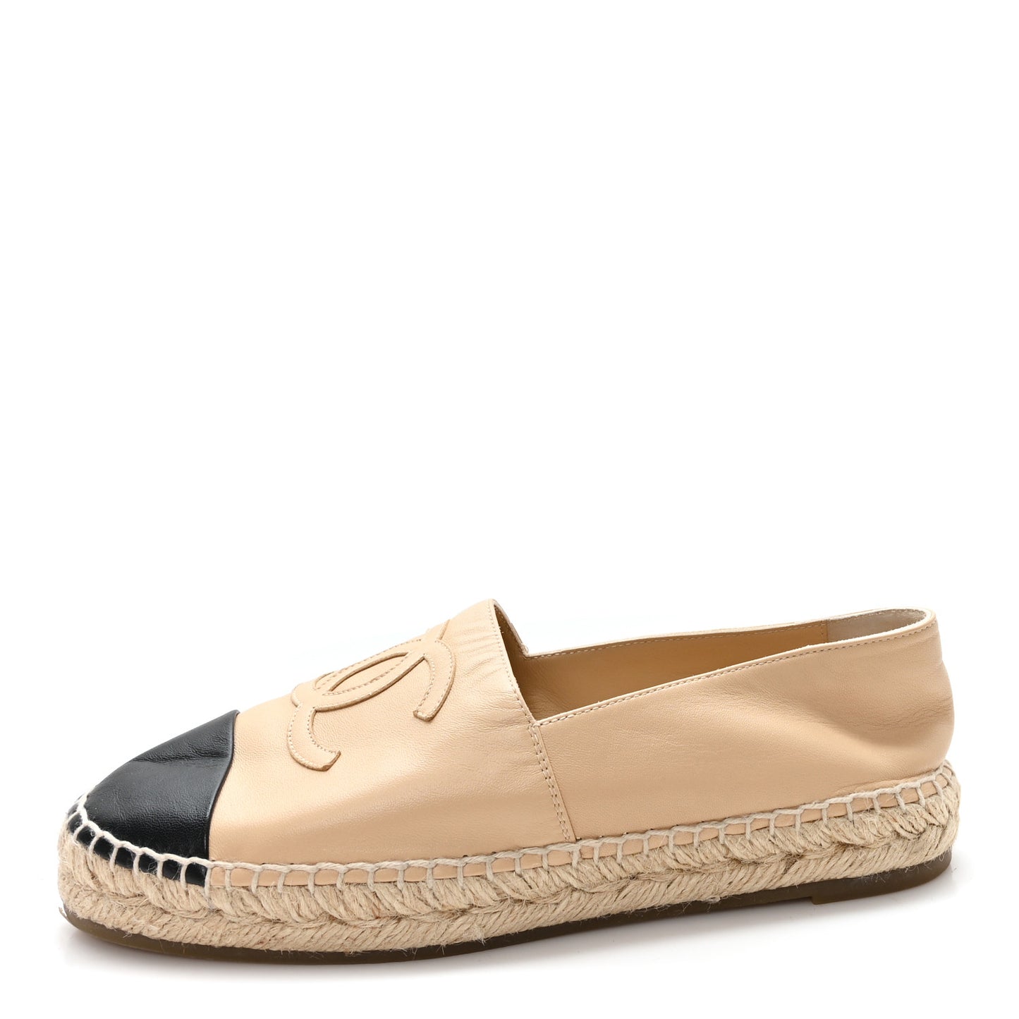 Lambskin CC Espadrilles 39 Beige Black