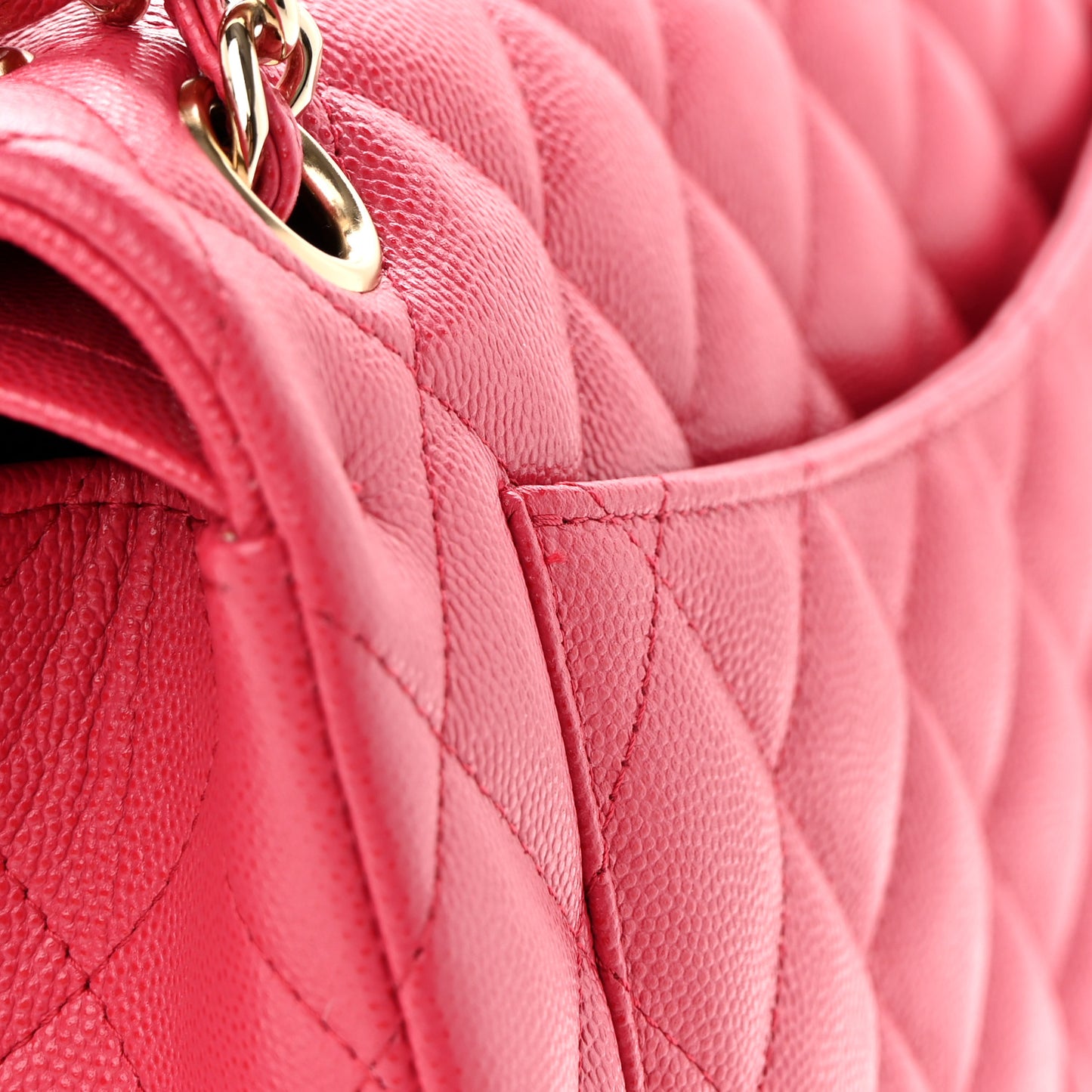 Caviar Quilted Jumbo Double Flap Dark Pink