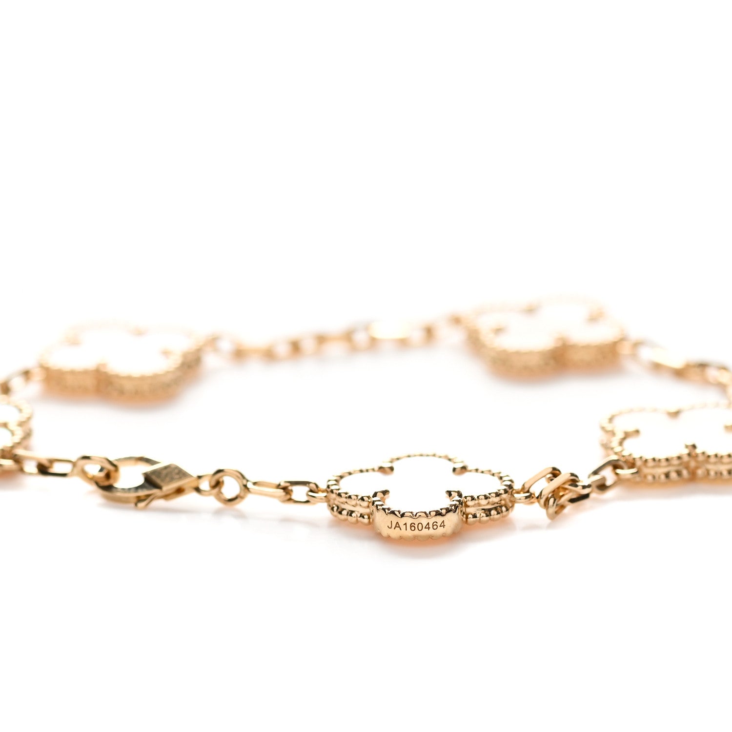 Van Cleef & Arpels 18K Yellow Gold Mother of Pearl 5 Motifs Vintage Alhambra Bracelet 4 of 6