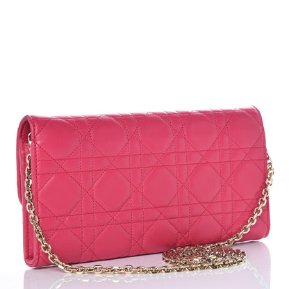 Christian Dior Lambskin Cannage Miss Dior Chain Wallet Fuchsia 3 of 11