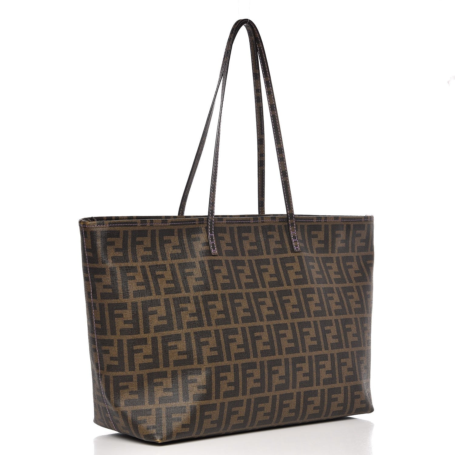 Fendi Zucca Spalmati Small Roll Tote Tobacco Viola 3 of 10