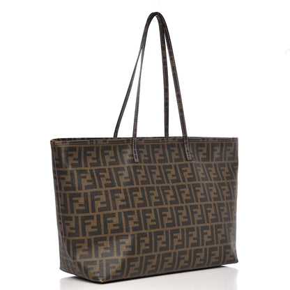 Fendi Zucca Spalmati Small Roll Tote Tobacco Viola 3 of 10