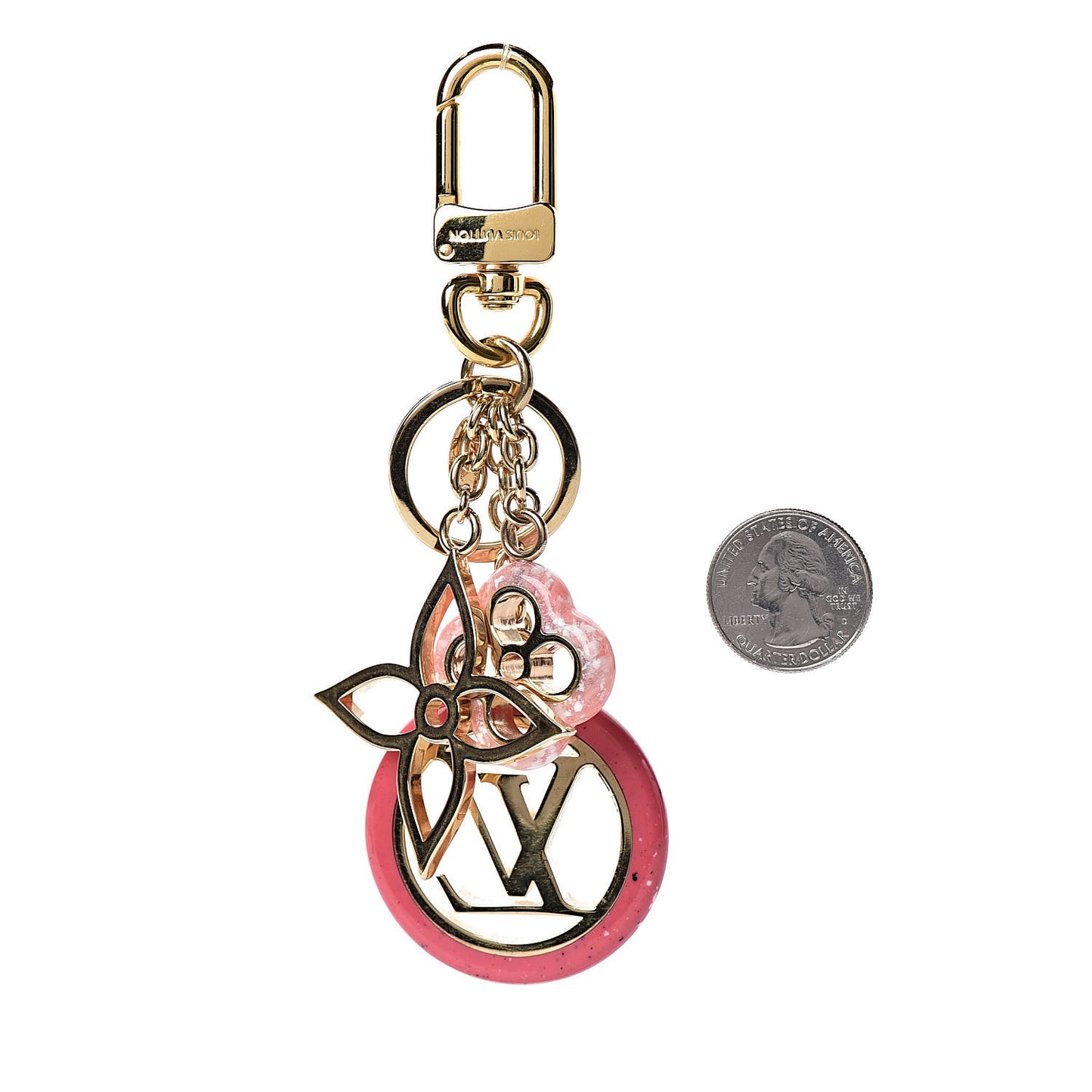 Colorline Bag Charm Key Holder Pink Glitter