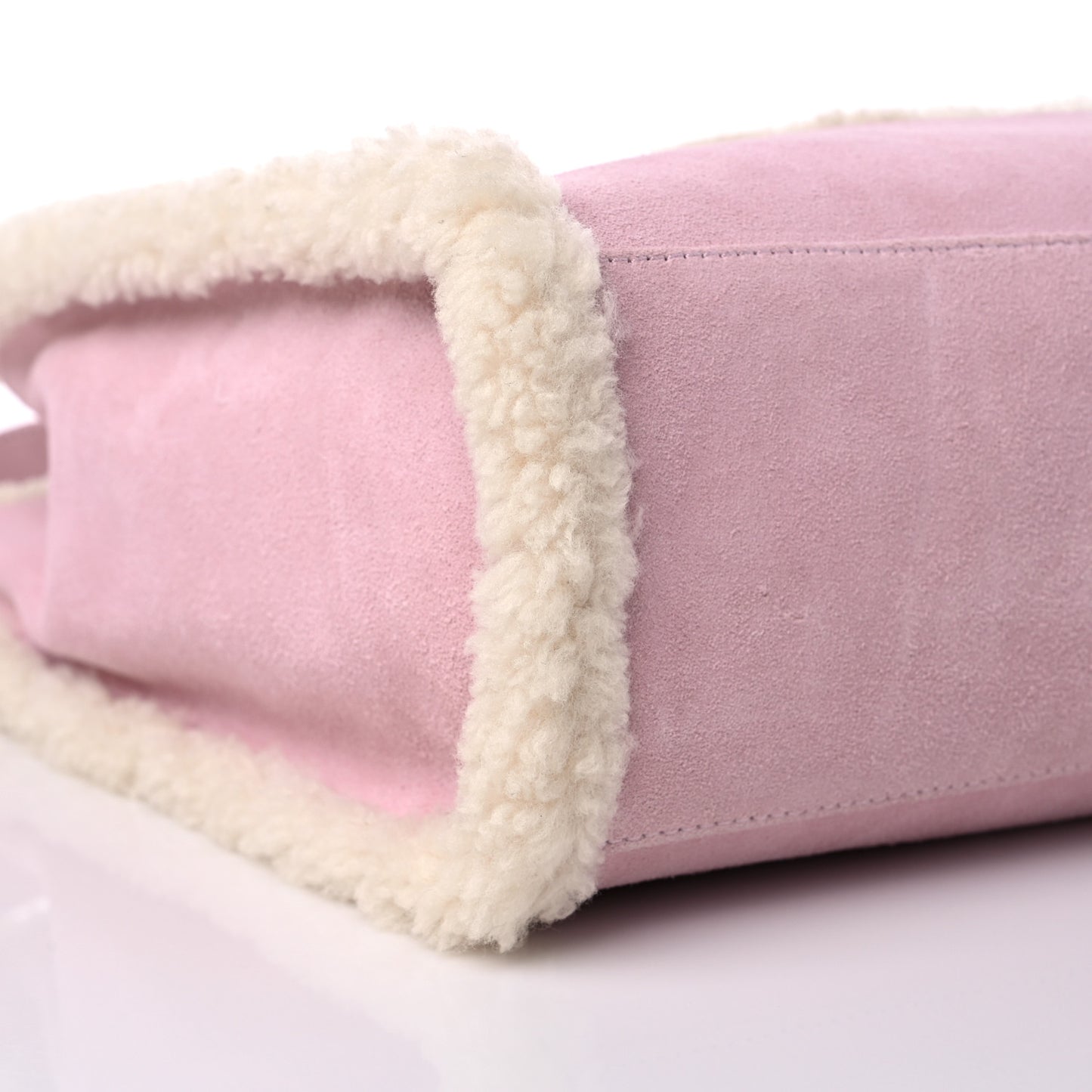 X UGG Suede Shearling Medium Shopping Bag Pink
