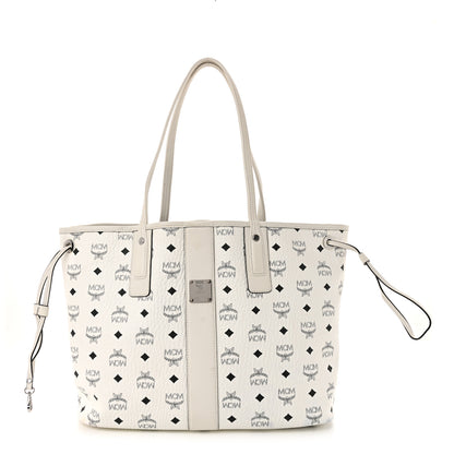 MCM Visetos Medium Liz Reversible Shopper Tote White 1 of 18