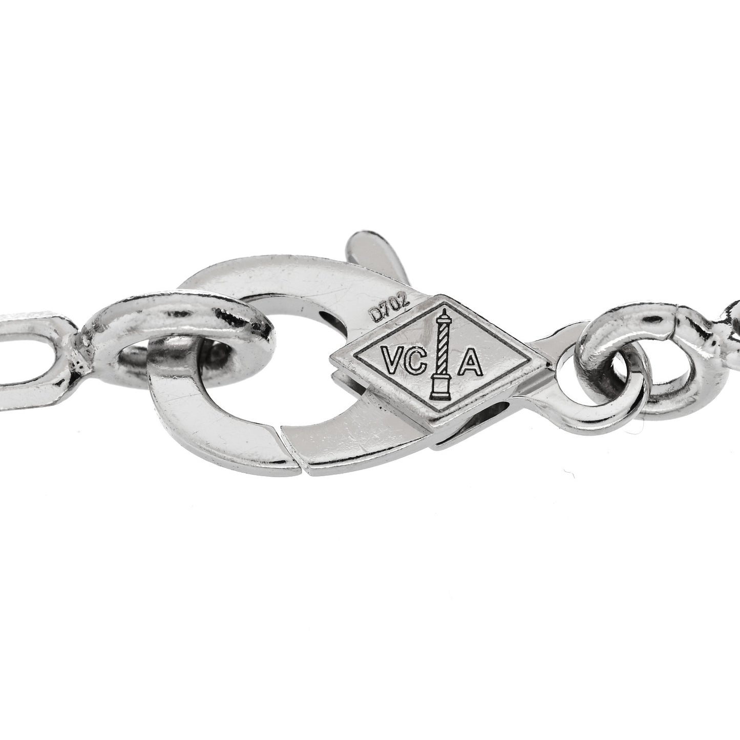 18K White Gold Mother of Pearl 5 Motifs Vintage Alhambra Bracelet