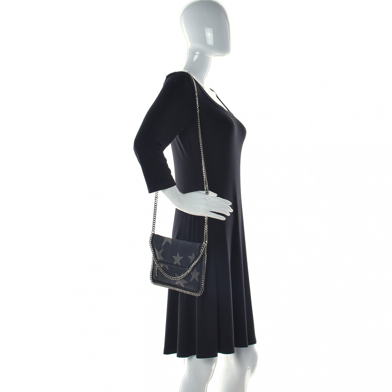 Stella McCartney Denim Mini Star Falabella Tote Black 3 of 11