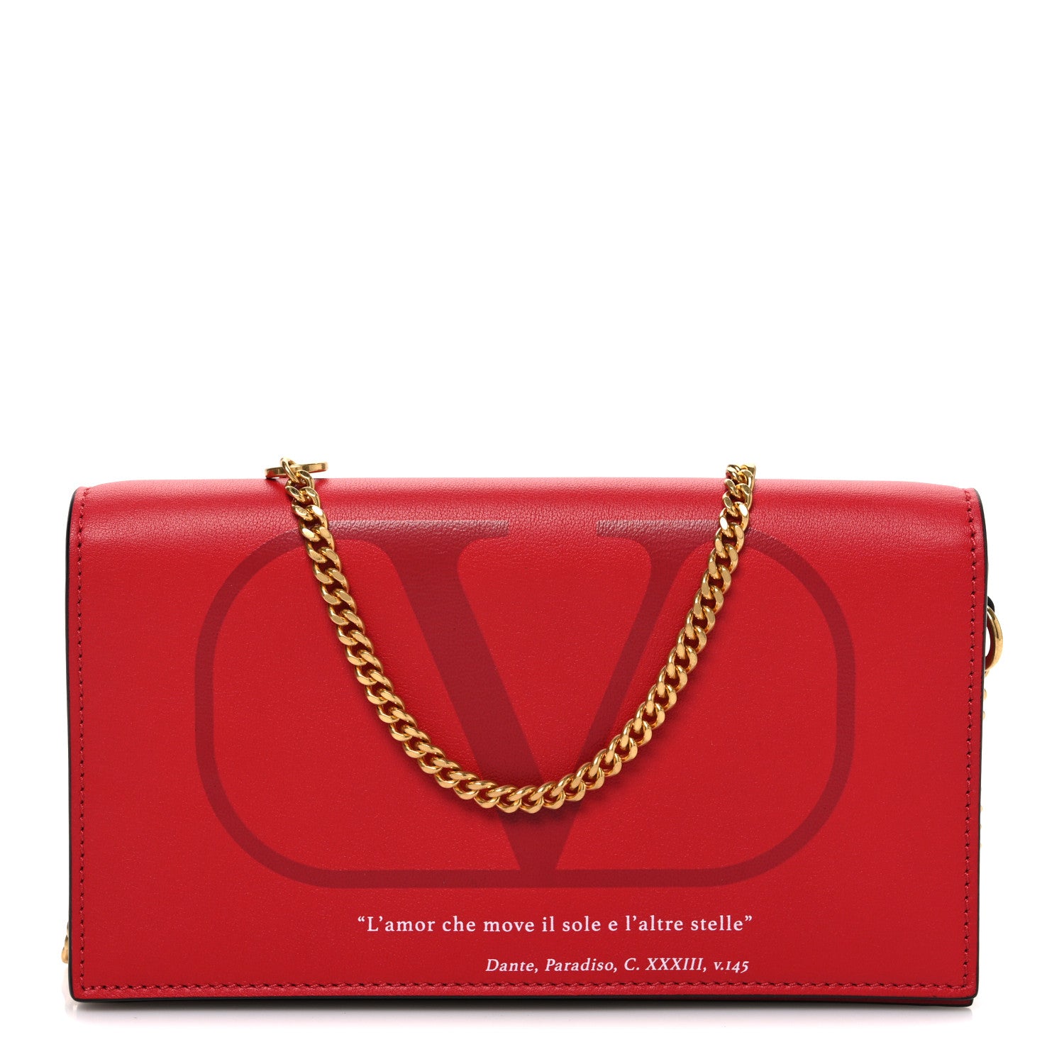 Valentino Garavani Calfskin Love Lab Go Logo Chain Pouch Rouge Pur 1 of 8