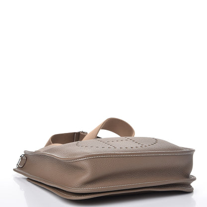 Hermes Taurillon Clemence Evelyne III PM Etoupe 4 of 8