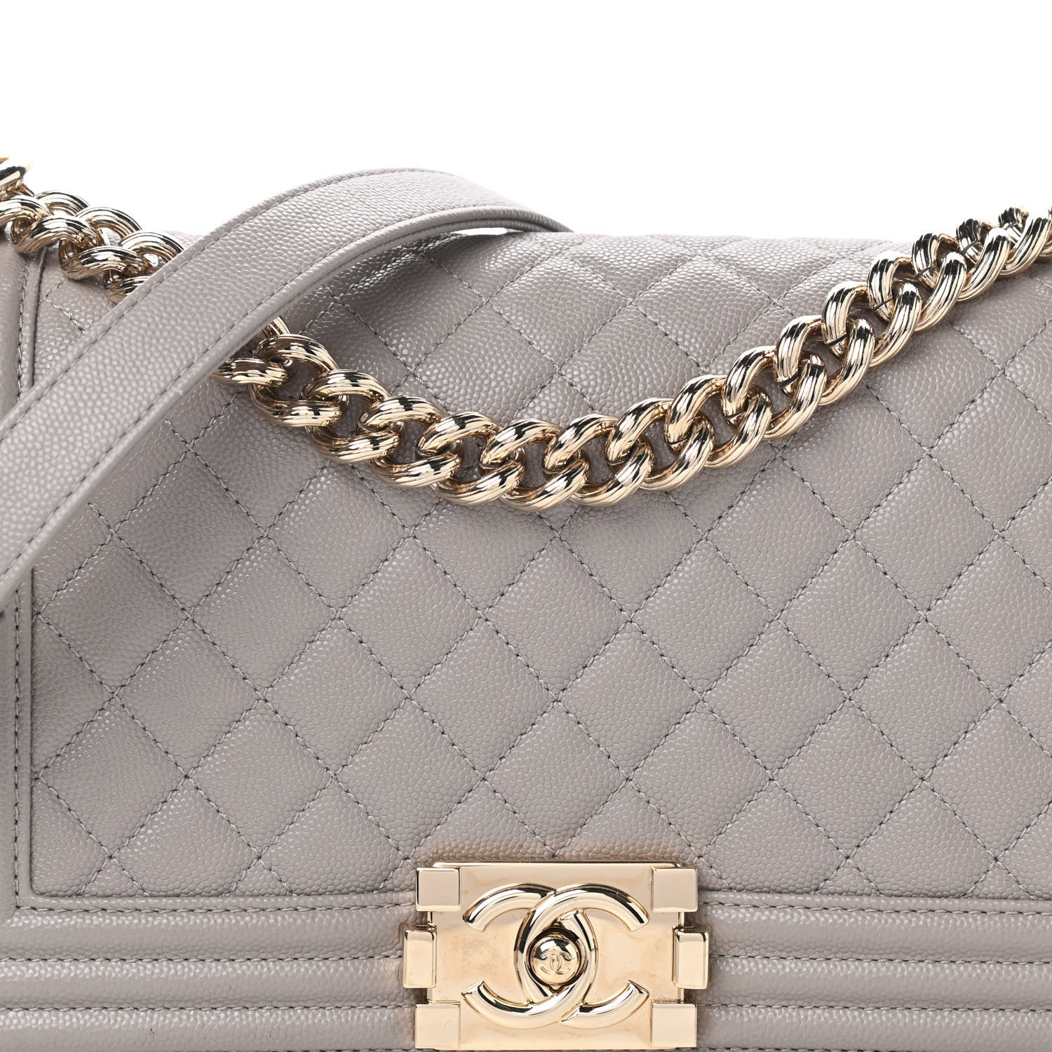 Chanel Caviar Quilted Medium Boy Flap Dark Beige 8 of 10