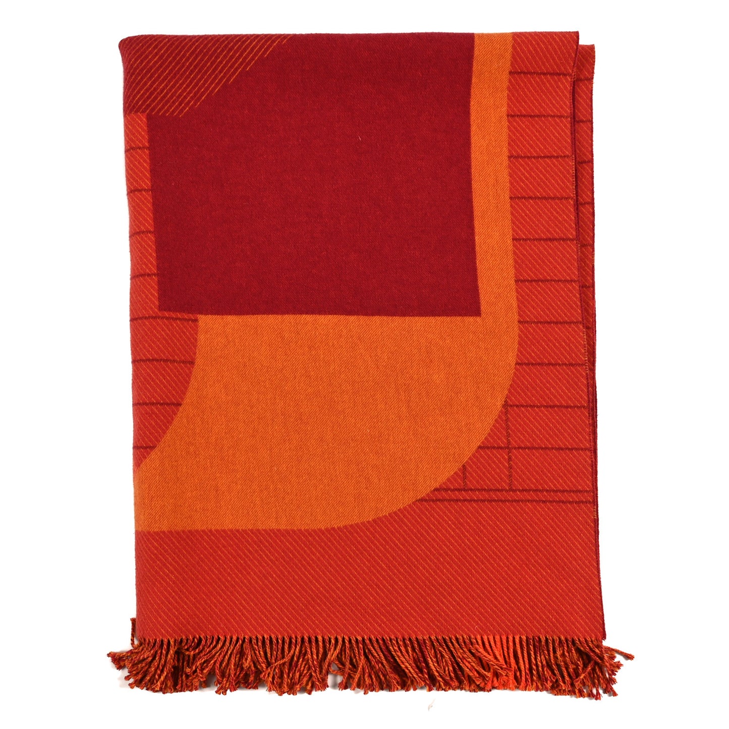 Merinos Wool Cashmere Anchor Chain 17 Blanket Terracotta