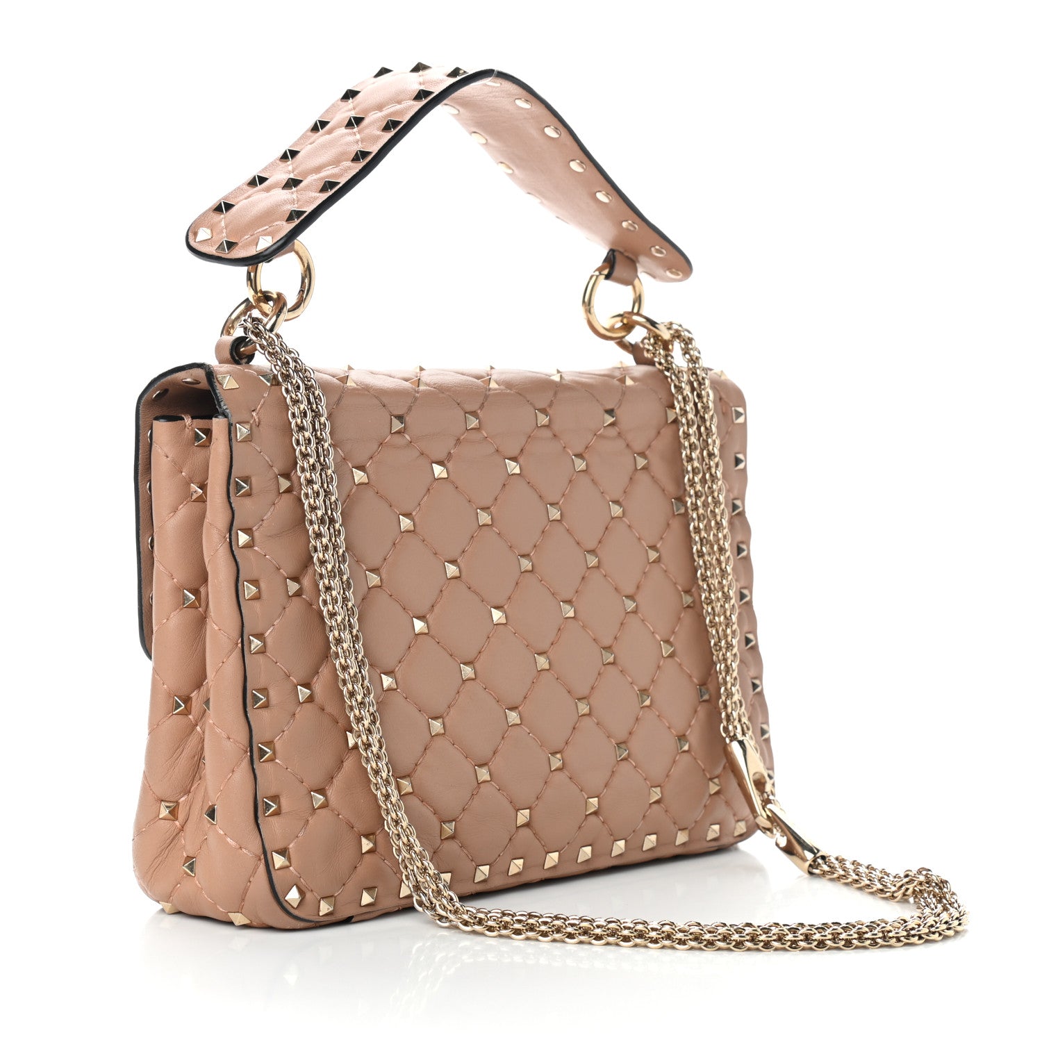 Valentino Garavani Nappa Medium Rockstud Spike Shoulder Bag Soft Noisette 3 of 10