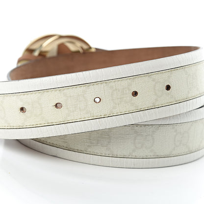 Gucci GG Plus Monogram Calfskin Interlocking G 40mm Belt 85 34 White 6 of 9