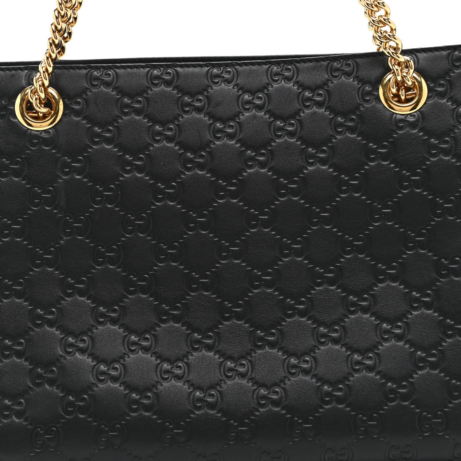 Gucci Guccissima Signature Medium Shoulder Tote Bag Black 9 of 12