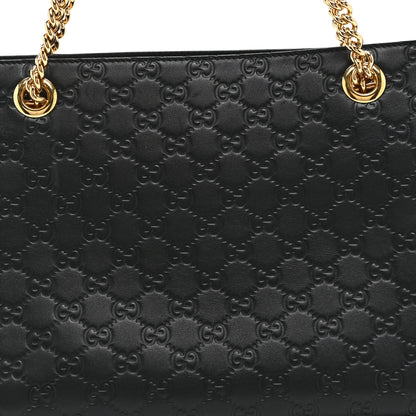 Gucci Guccissima Signature Medium Shoulder Tote Bag Black 9 of 12