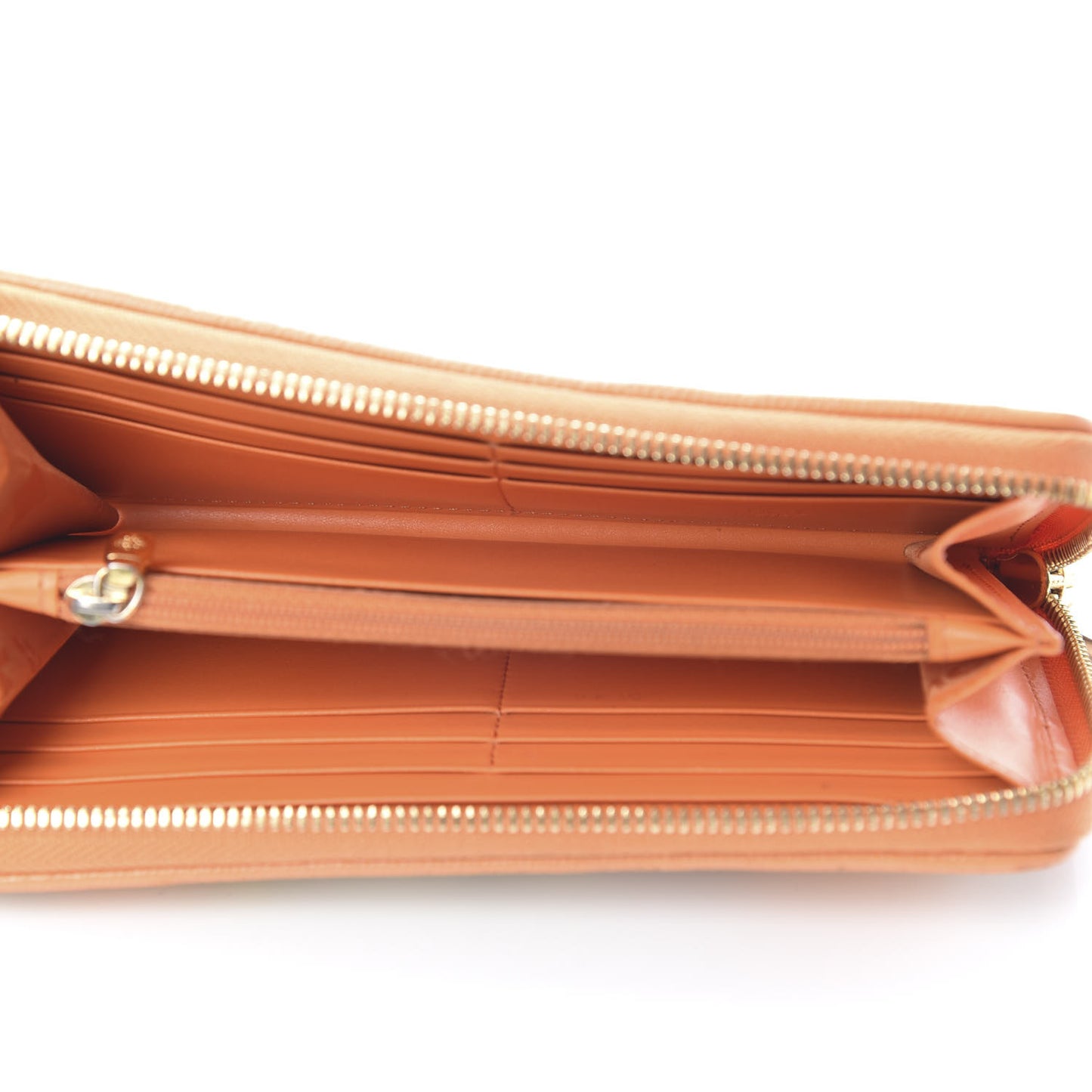 Visetos Striped Zip Around Wallet Beige Orange