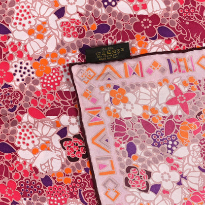 Louis Vuitton Silk Floral Print Square Scarf Pink 3 of 3