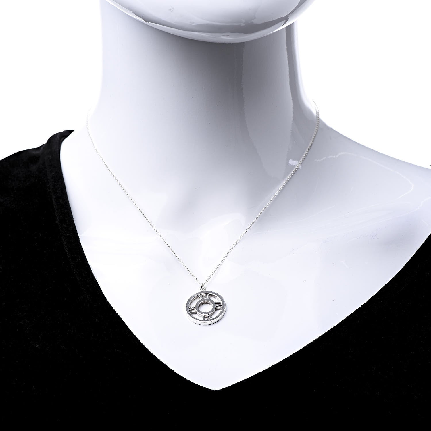 Tiffany Sterling Silver Medium Atlas Open Pendant Necklace 2 of 7