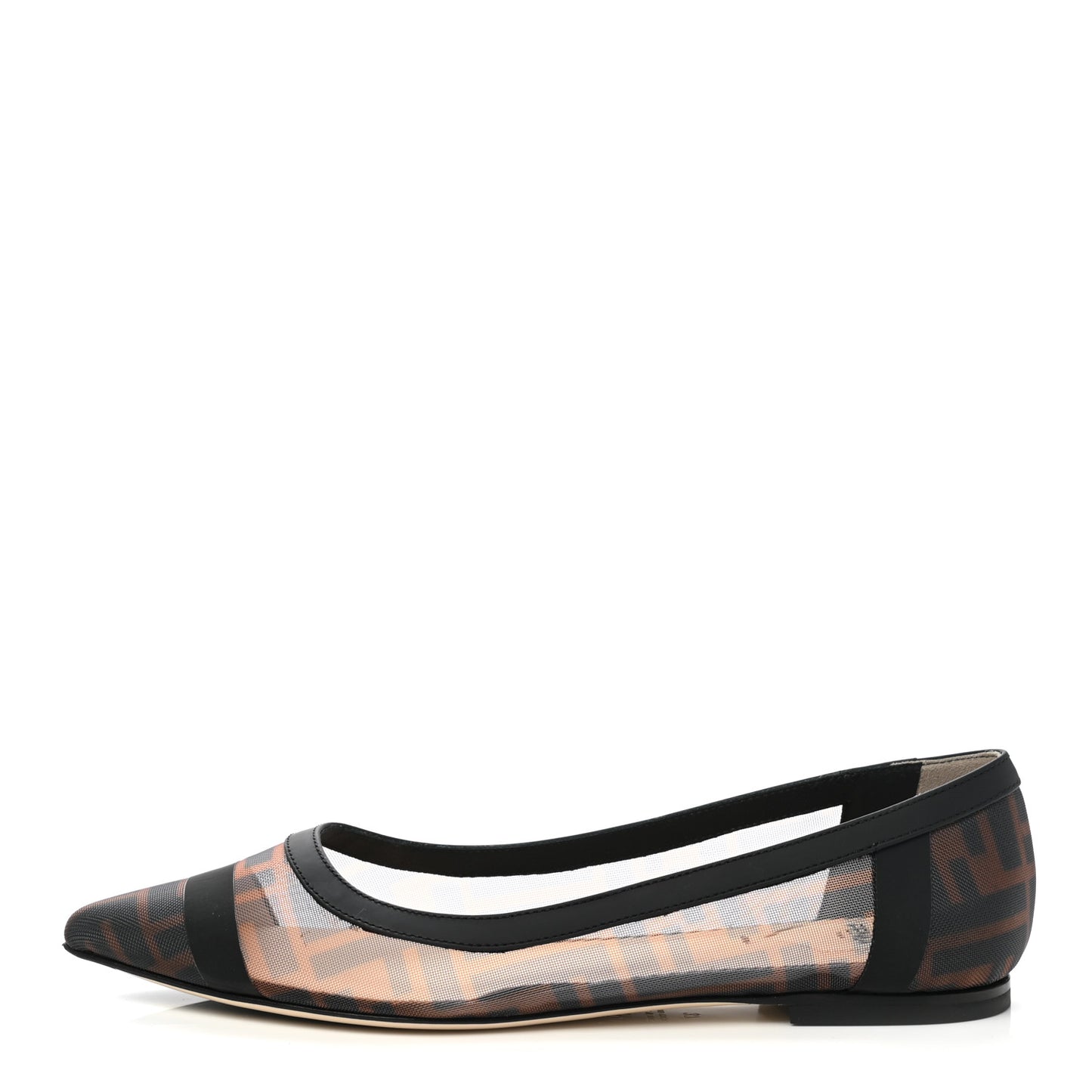 Mesh FF Skimmer Ballerina Flats 37 Tobacco Moro Black